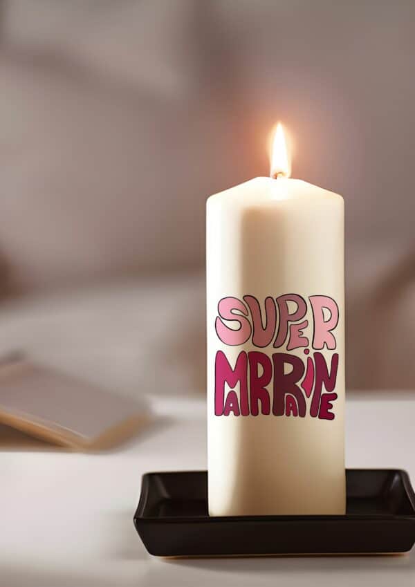 Bougie personnalisée: couleurs super marraine – Image 2