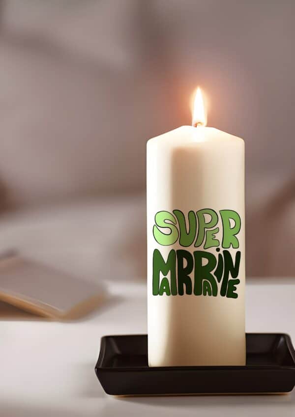 Bougie personnalisée: couleurs super marraine – Image 3