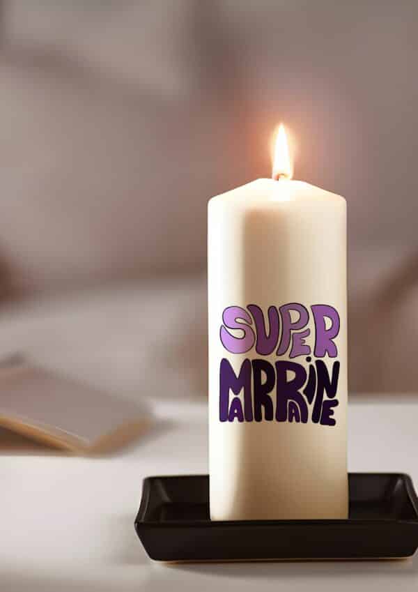 Bougie personnalisée: couleurs super marraine – Image 4