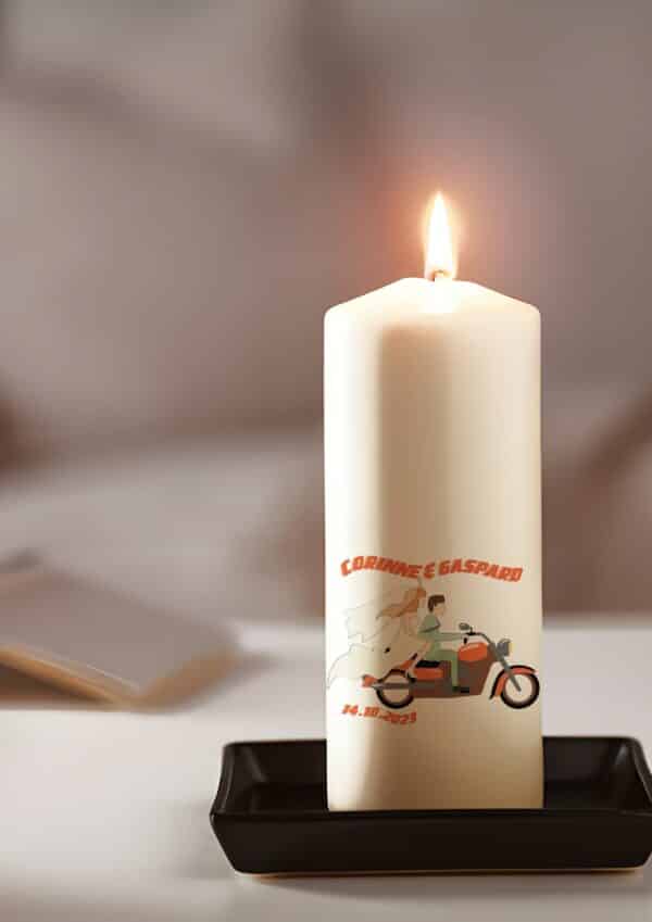 Bougie personnalisée Mariage motard – Image 2
