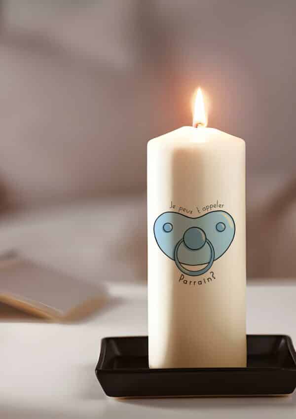 Bougie personnalisée demande parrain tétine – Image 3