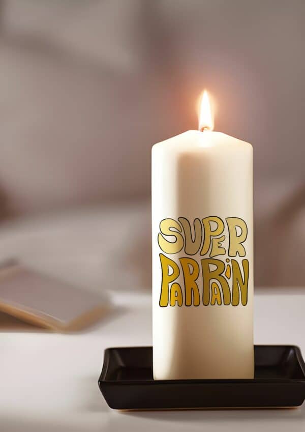 Bougie personnalisée: couleurs super parrain – Image 3