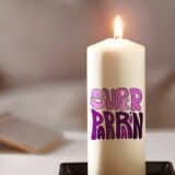 Bougie personnalisée: couleurs super parrain – Image 2