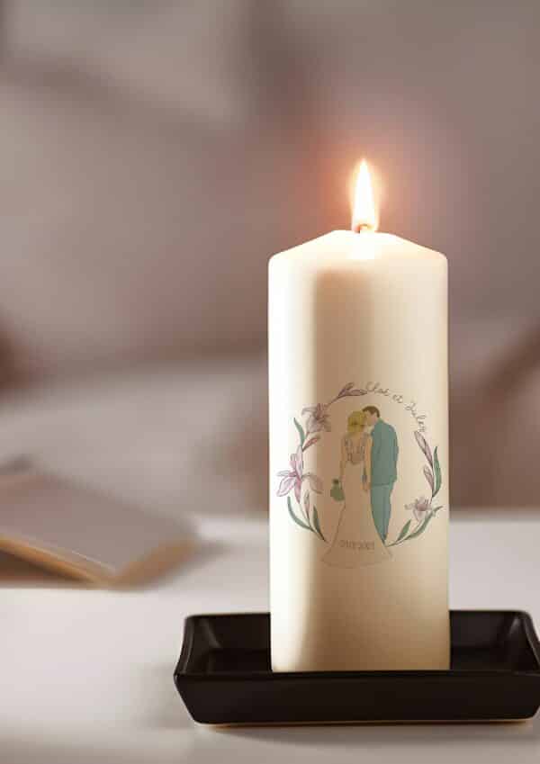 Bougie personnalisée Mariage princesse – Image 2