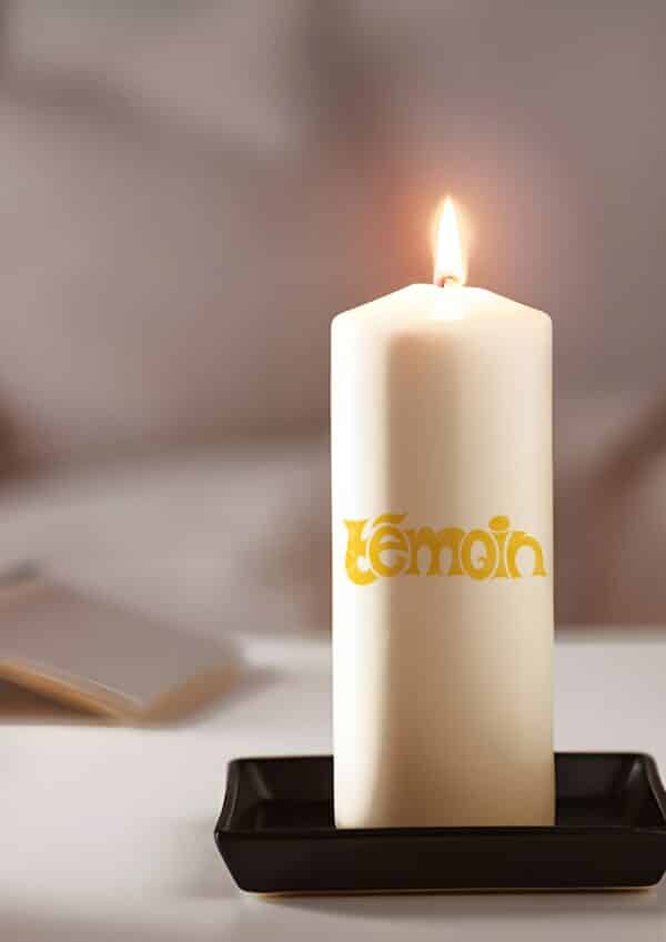 Bougie personnalisée témoin écriture – Image 3