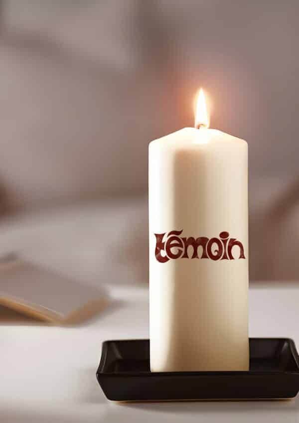 Bougie personnalisée témoin écriture – Image 2
