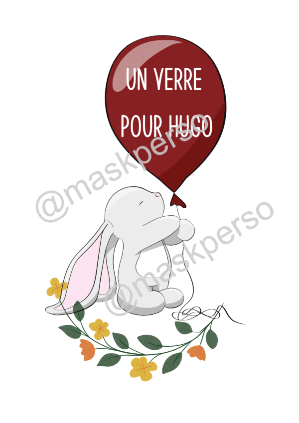 Cadre personnalisé bar a gobelets lapin – Image 3