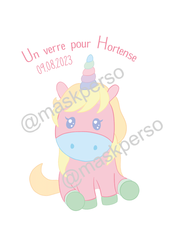 Bougie personnalisée Baptême licorne – Image 2