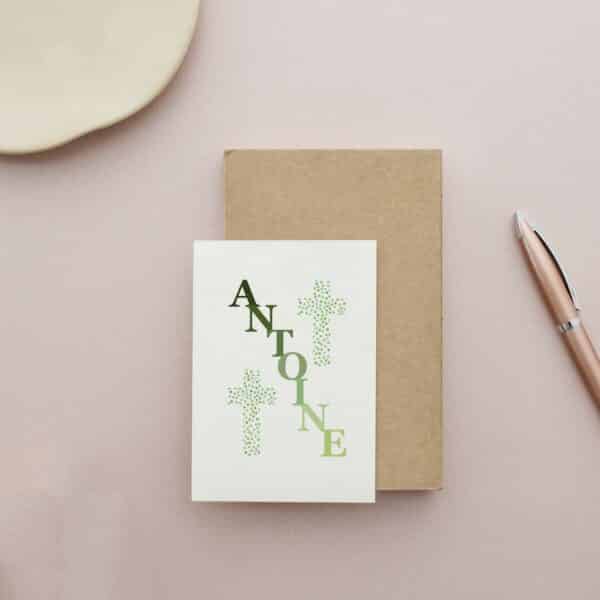 Carte A6 baptême croix colorée – Image 2
