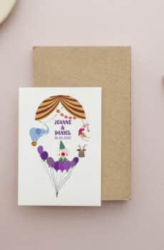 Carte personnalisée Mariage cirque