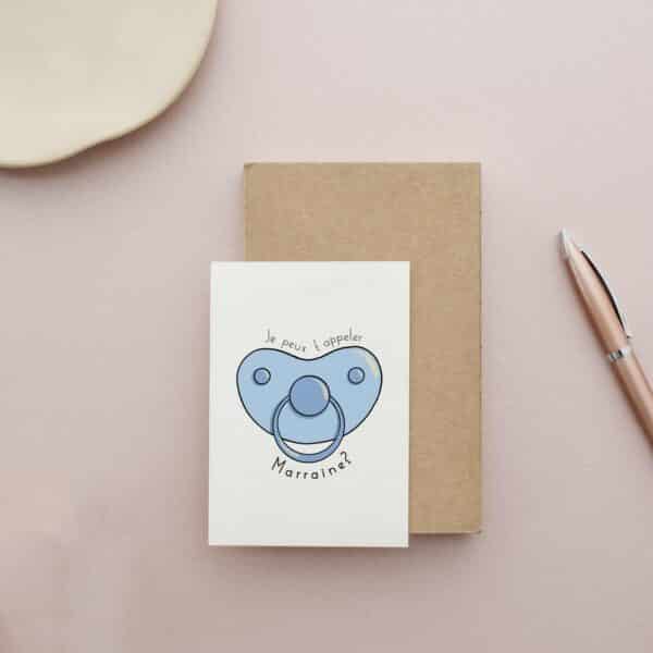 Carte personnalisée: tétine demande marraine – Image 2
