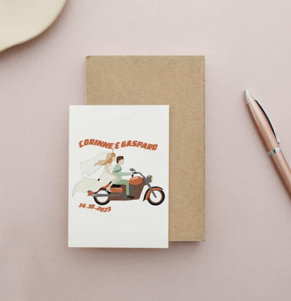 Carte personnalisée Mariage motard – Image 2