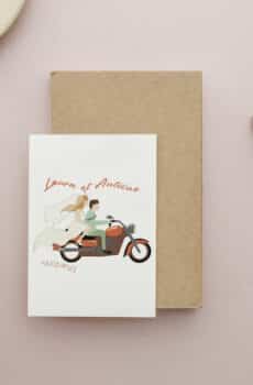 Carte personnalisée Mariage motard