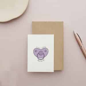 Carte personnalisée: tétine demande parrain