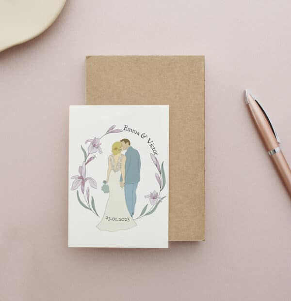 Carte personnalisée Mariage princesse