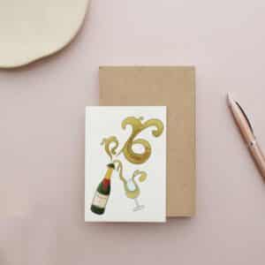 Carte personnalisé pour demande témoin champagne