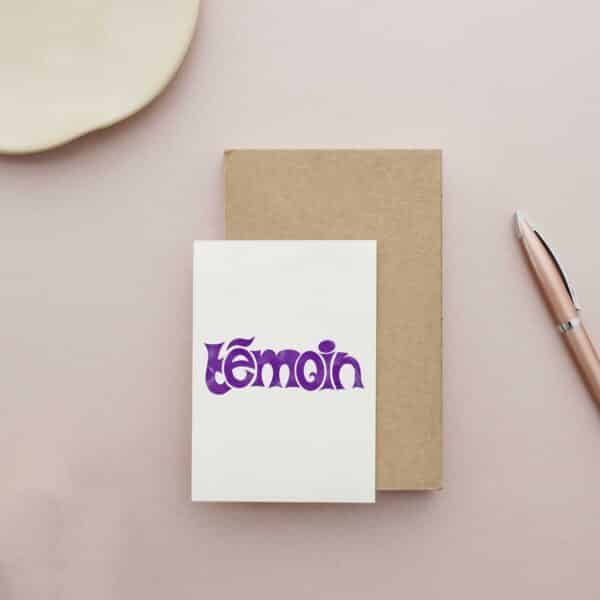 Carte A6 témoin écriture couleurs
