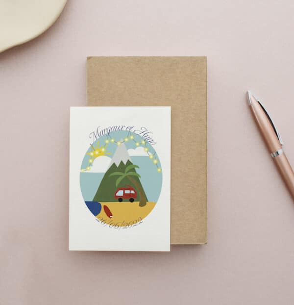 Carte personnalisée Mariage voyage – Image 2