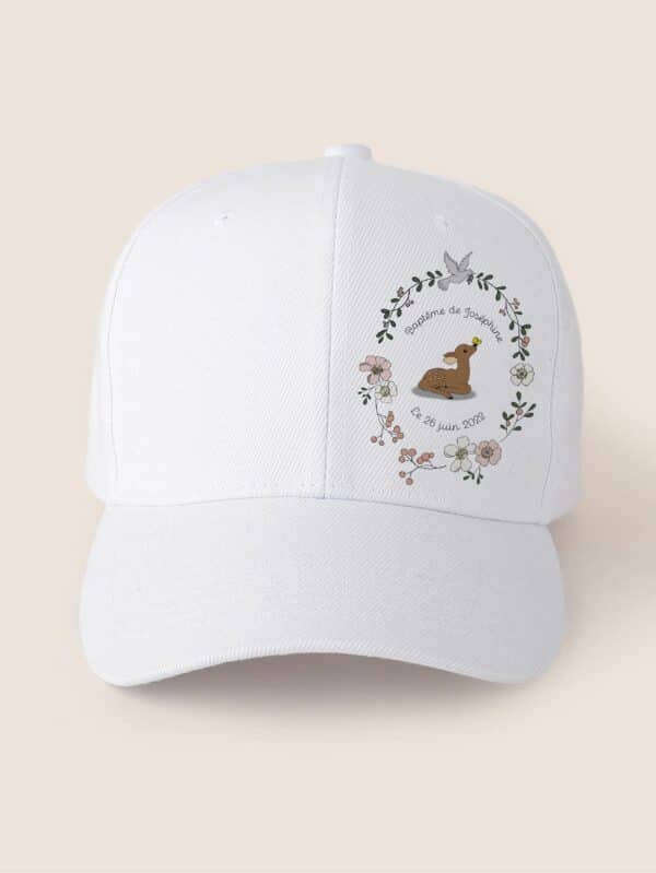 Casquette personnalisé baptême faon