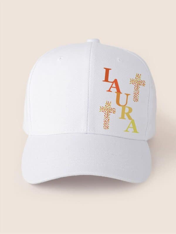 Casquette personnalisée baptême prénom croix – Image 4