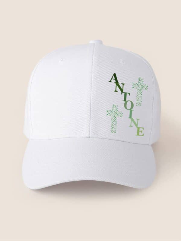 Casquette personnalisée baptême prénom croix – Image 2