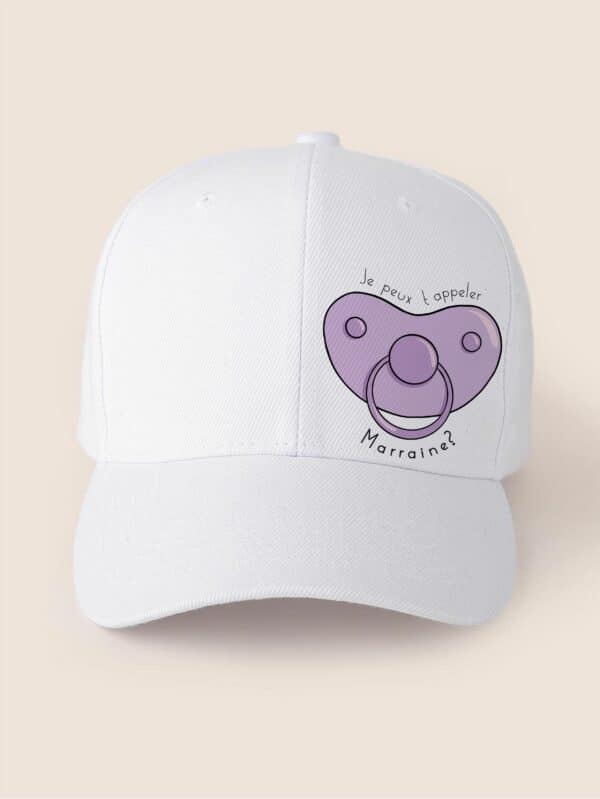 Casquette personnalisée demande marraine tétine