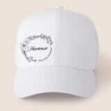 Casquette personnalisée témoin couronne florale