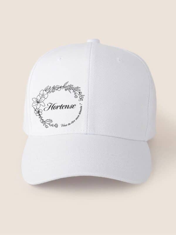 Casquette personnalisée témoin couronne florale