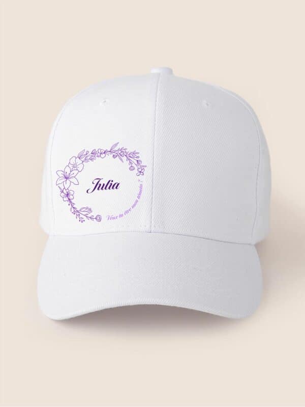 Casquette fleurs- demande témoin prénom – Image 4