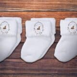 Chaussettes personnalisées baptême faon