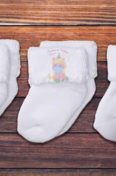 Chaussettes personnalisées Baptême licorne