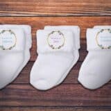 Chaussettes personnalisées Baptême rose or