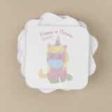 Sous-verre personnalisé Baptême licorne