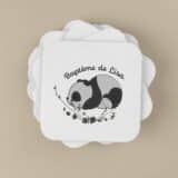 Sous-verre personnalisé Baptême panda