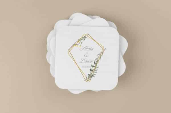 Sous-verre personnalisé Mariage champêtre – Image 2