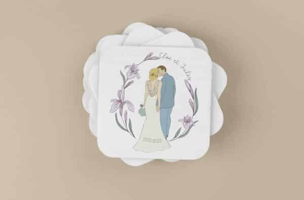 Sous-verre personnalisé Mariage princesse – Image 2