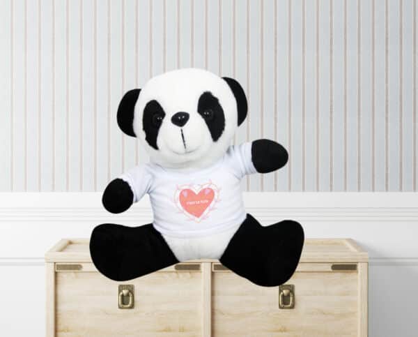 Peluche personnalisée panda coeur – Image 3
