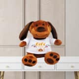 Peluche personnalisée chien naissance coeur