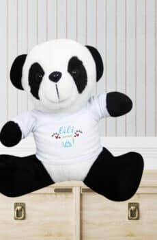 Peluche personnalisée panda naissance coeur