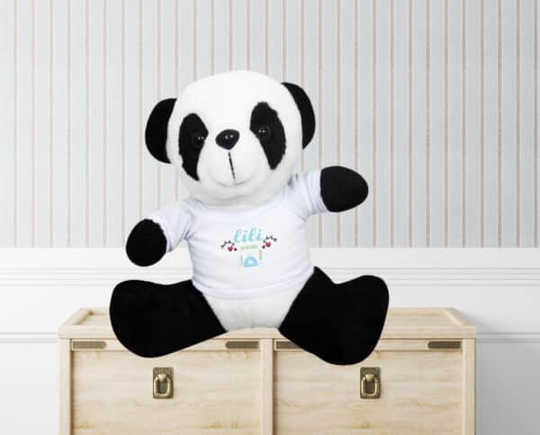 Peluche personnalisée panda naissance coeur