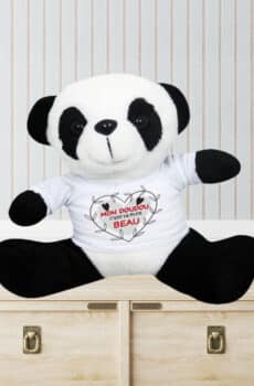 Peluche personnalisée panda coeur