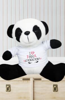 Peluche personnalisée panda I love you