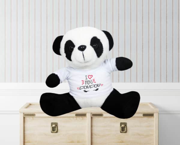 Peluche personnalisée panda I love you