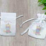 Pochon dragées personnalisé baptême licorne