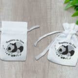 Pochon dragées personnalisé baptême panda