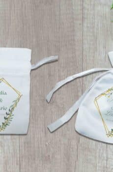 Pochon dragées personnalisé Mariage champêtre