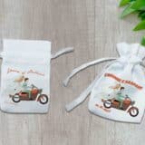 Pochon dragées personnalisé Mariage motard