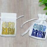 Pochon dragées personnalisé: couleurs super parrain – Image 2