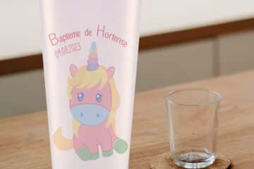 Gobelet personnalisé Baptême licorne