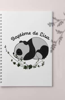 Livre d'or personnalisé Baptême panda